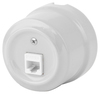 Керамическая ретро розетка Lindas компьютерная (RJ-45) белый